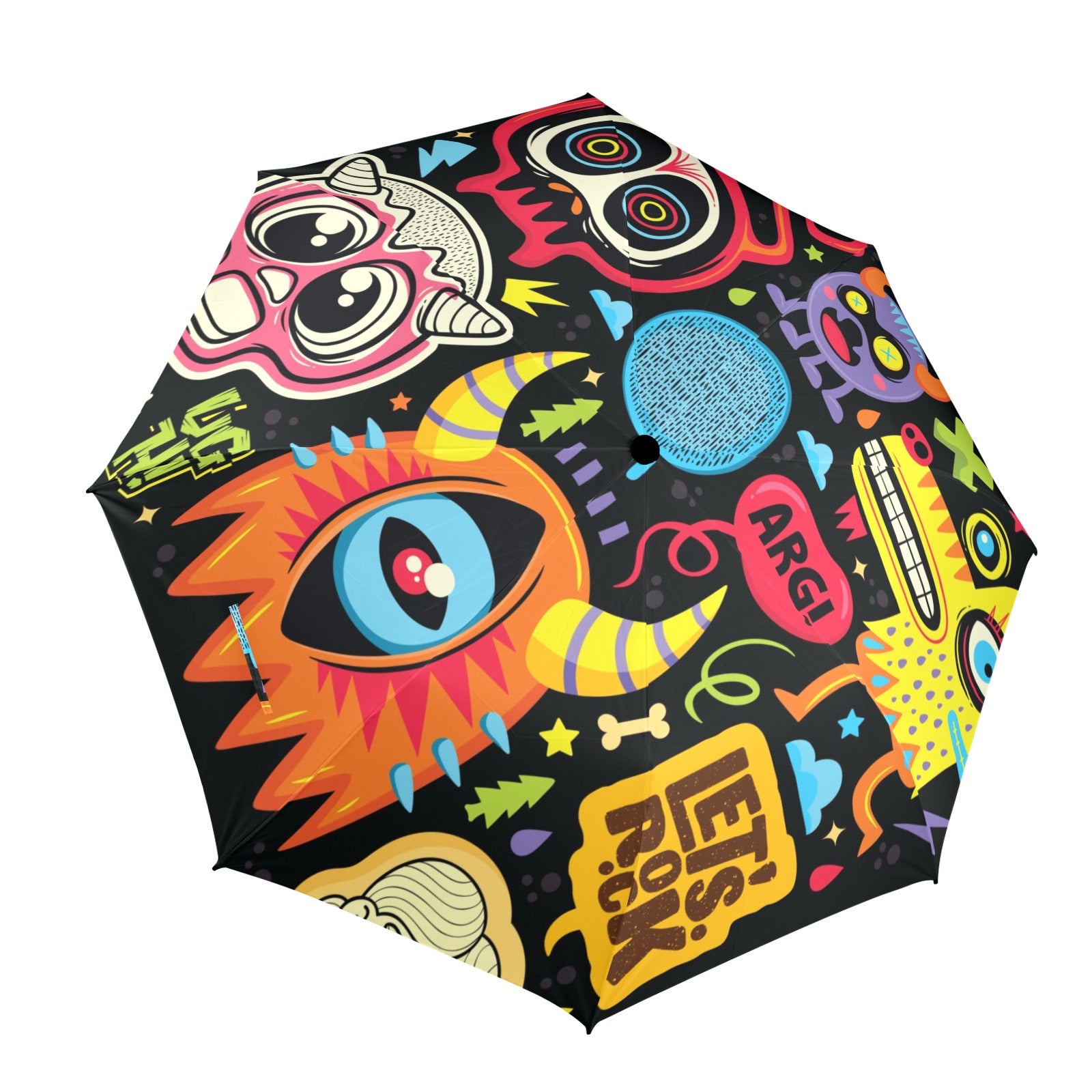 Monster Kids - Semi-Automatic Foldable Umbrella (Model U12) One Size Semi-Automatic Foldable Umbrella (U12)