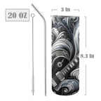 Guitar Black Swirl - 20oz Tall Skinny Tumbler with Lid and Straw