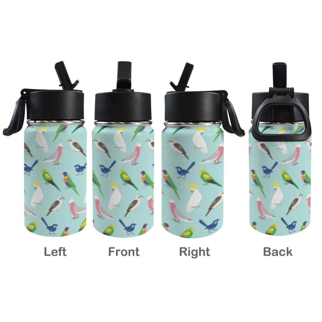 Australian Birds 12oz Kids Water Bottle with Straw Lid