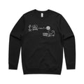 Cat String Theory Physics AS Colour Stencil Crew Sweatshirt Black Sweatshirt animal Printed In Australia Science
