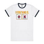 Everything Is OK, Periodic Table - Staple Ringer Tee White Navy Ringer T-Shirt Printed In Australia Science
