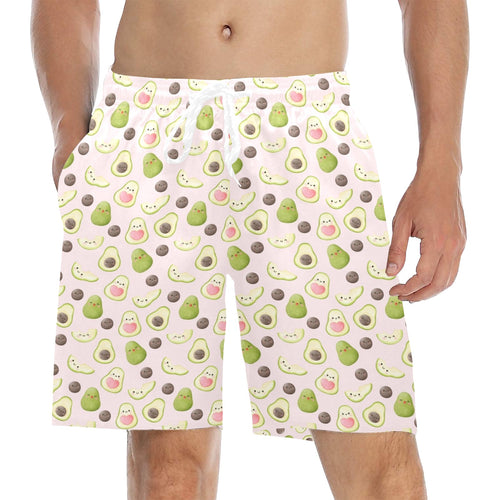 Avocado Love Men's Mid-Length Beach Shorts 5XL Men's Mid-Length Beach Shorts Food Printed Offshore