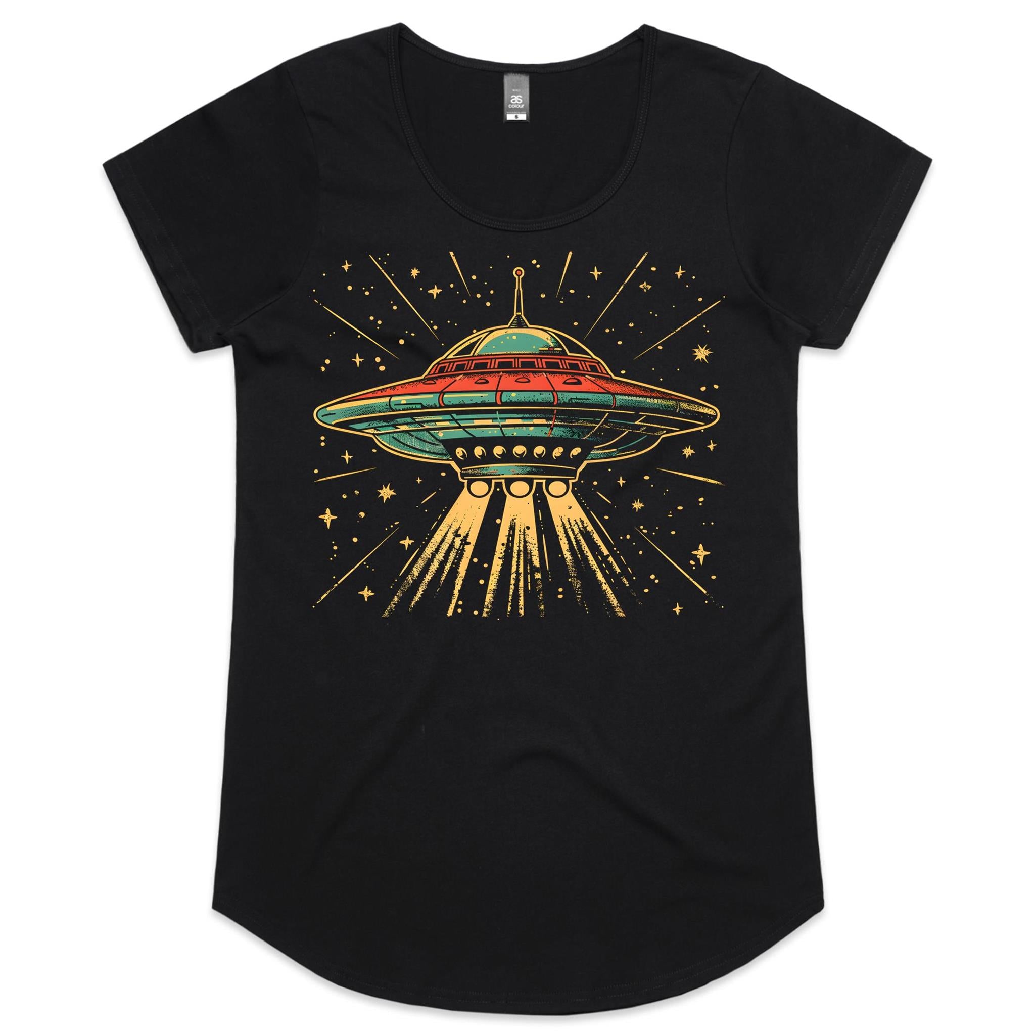 Retro UFO Womens AS Colour Scoop Neck T-Shirt