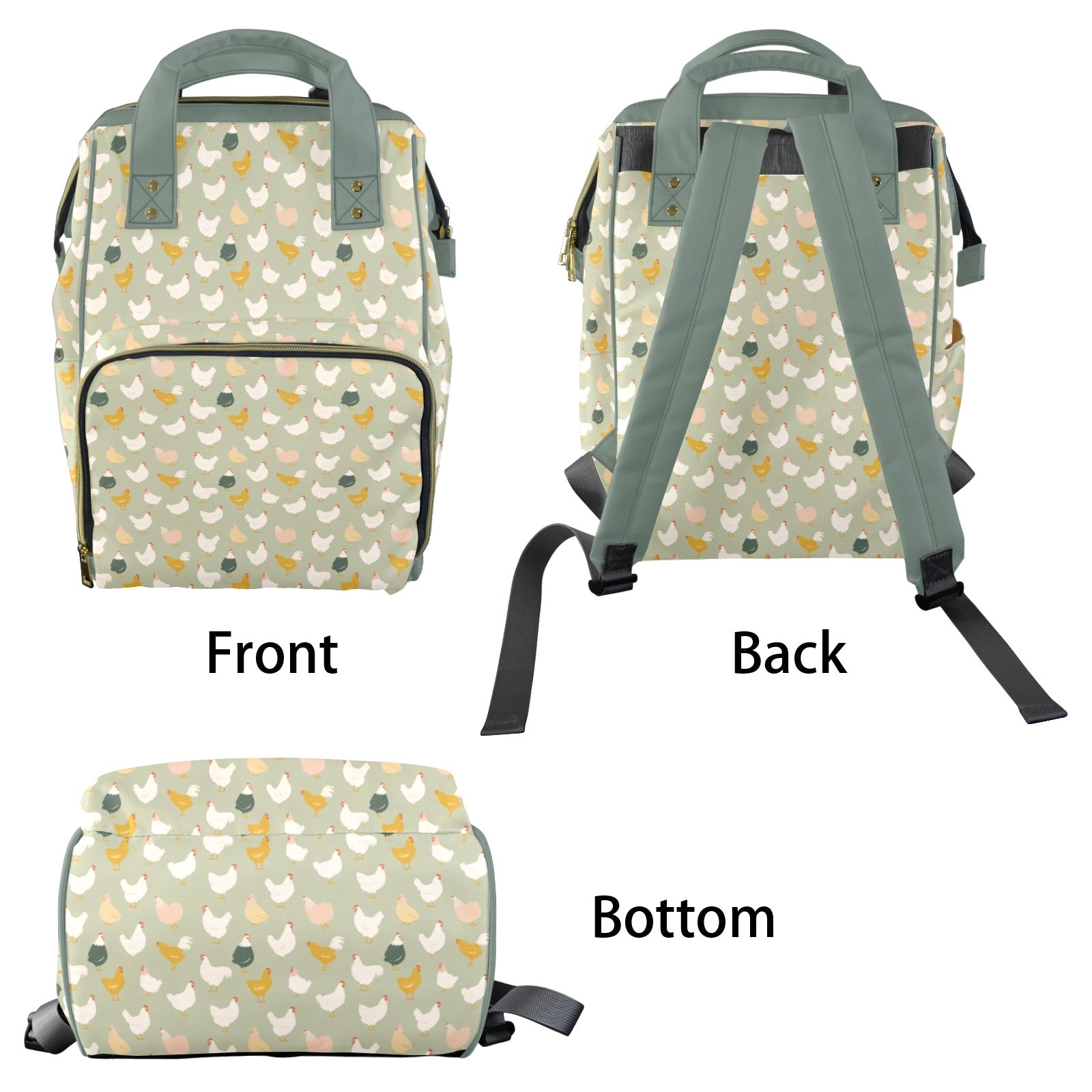 Chicken Life Multi-Function Backpack, Nappy / Diaper Bag Multi-function Backpack, Nappy / Diaper Bag animal Printed Offshore