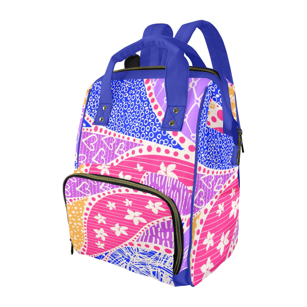 Pink Swirl - Multi-Function Backpack, Nappy / Diaper Bag