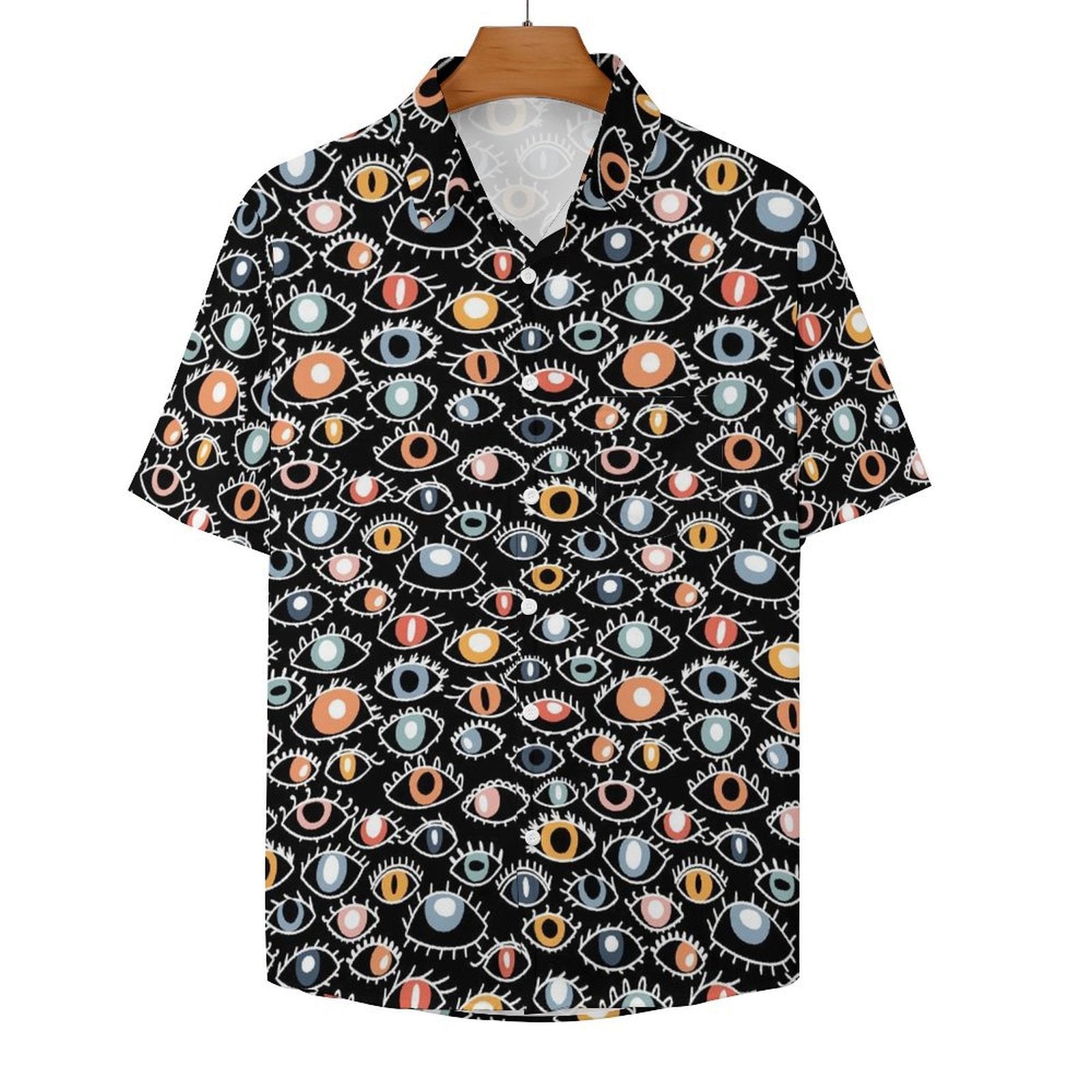 Eyes On Black - Women's Short-Sleeve Button Up Shirt