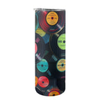 Retro Vinyl Records 2 - 20oz Tall Skinny Tumbler with Lid and Straw