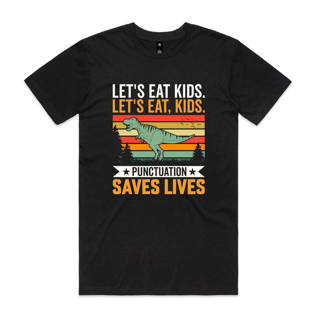 Punctuation Saves Lives, Dinosaur Men's AS Colour T-shirt