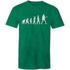 Evolution Of A Guitarist - Mens T-Shirt Kelly Green Mens T-shirt Music Printed In Australia