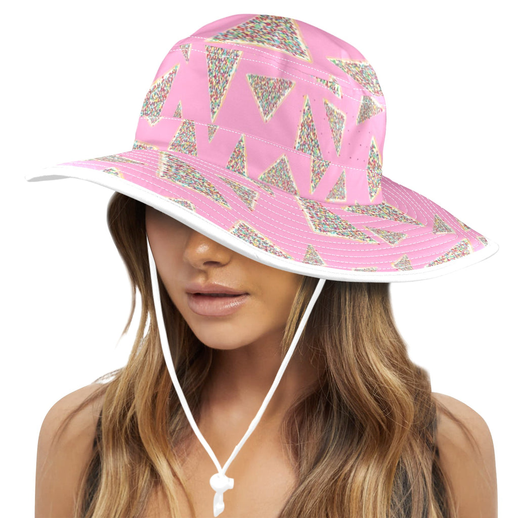 Fairy Bread On Pink Wide Brim Bucket Hat Wide Brim Bucket Hat Food Printed Offshore
