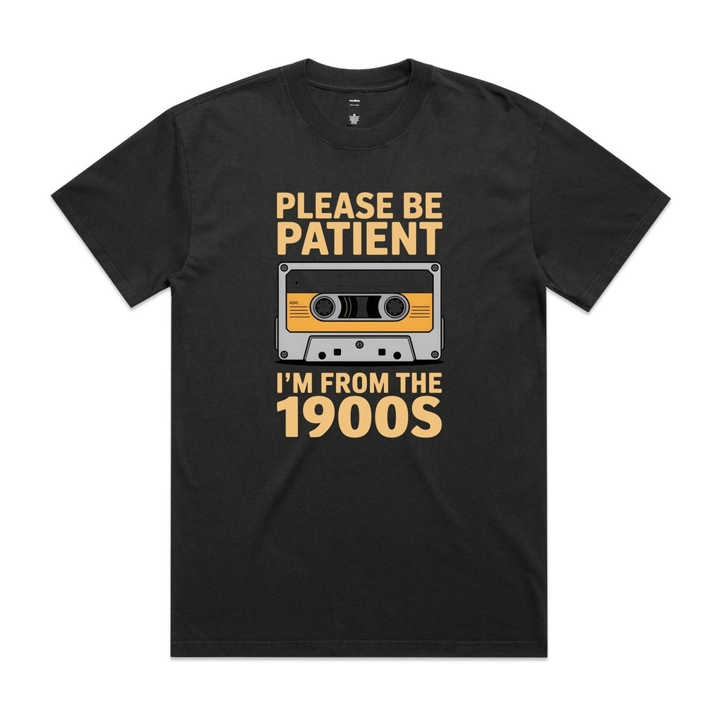 Please Be Patient, I'm From The 1900's AS Colour Heavy Faded Tee Unisex Faded coal Heavy Faded T-shirt Music Printed In Australia