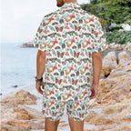 Pretty Moths And Butterflies Men's Hawaiian Shirt & Shorts Set Men's Hawaiian Shirt & Shorts Set animal Printed Offshore