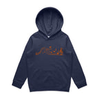 Music Notes - Kids Hoodie Midnight Blue Kids Hoodie Printed In Australia