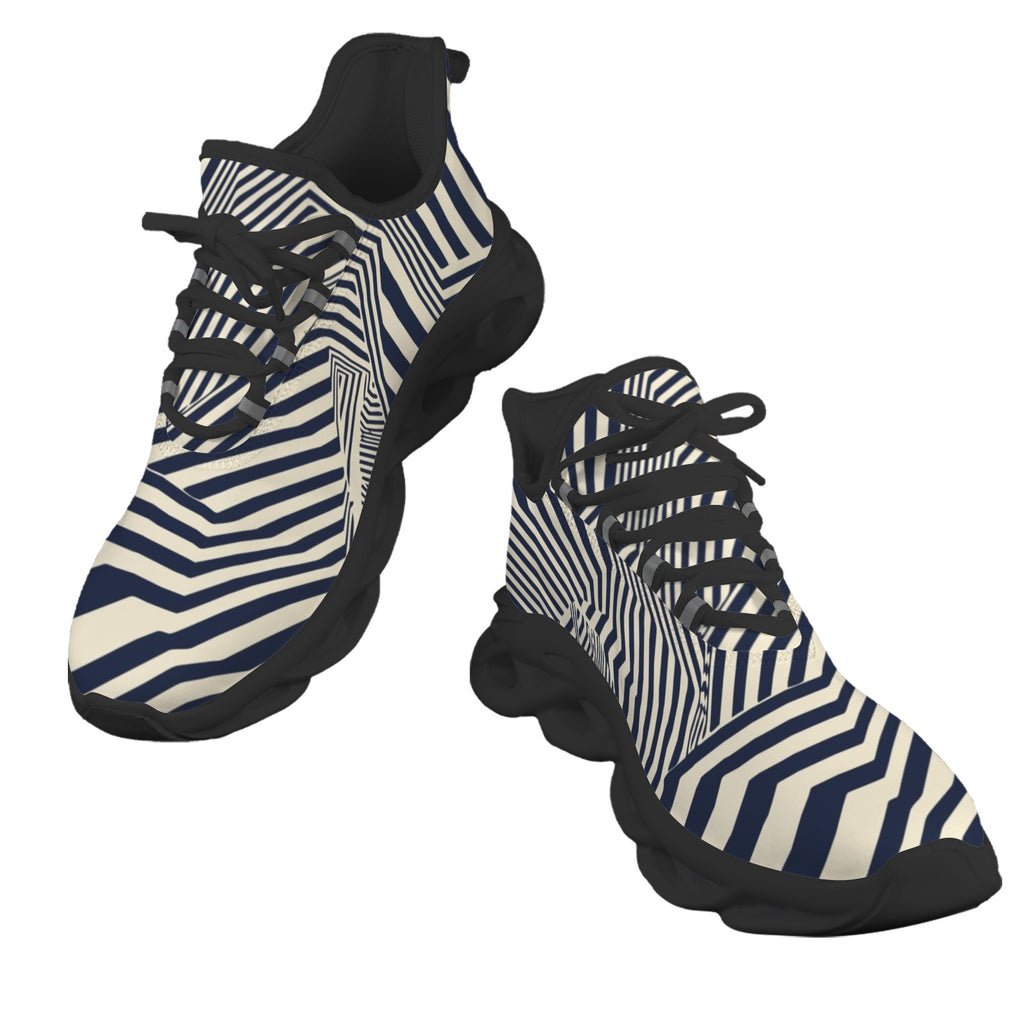 Black Stripes Men's Twisted Sole Sneakers