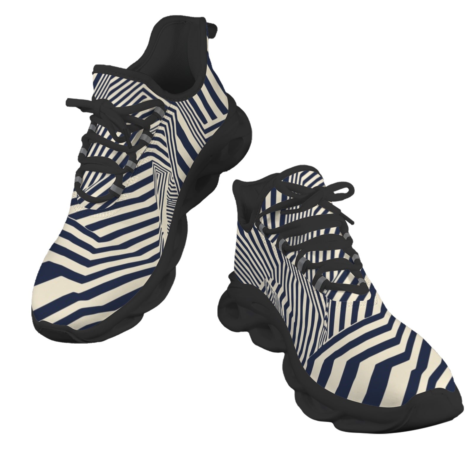 Black Stripes Men's Twisted Sole Sneakers