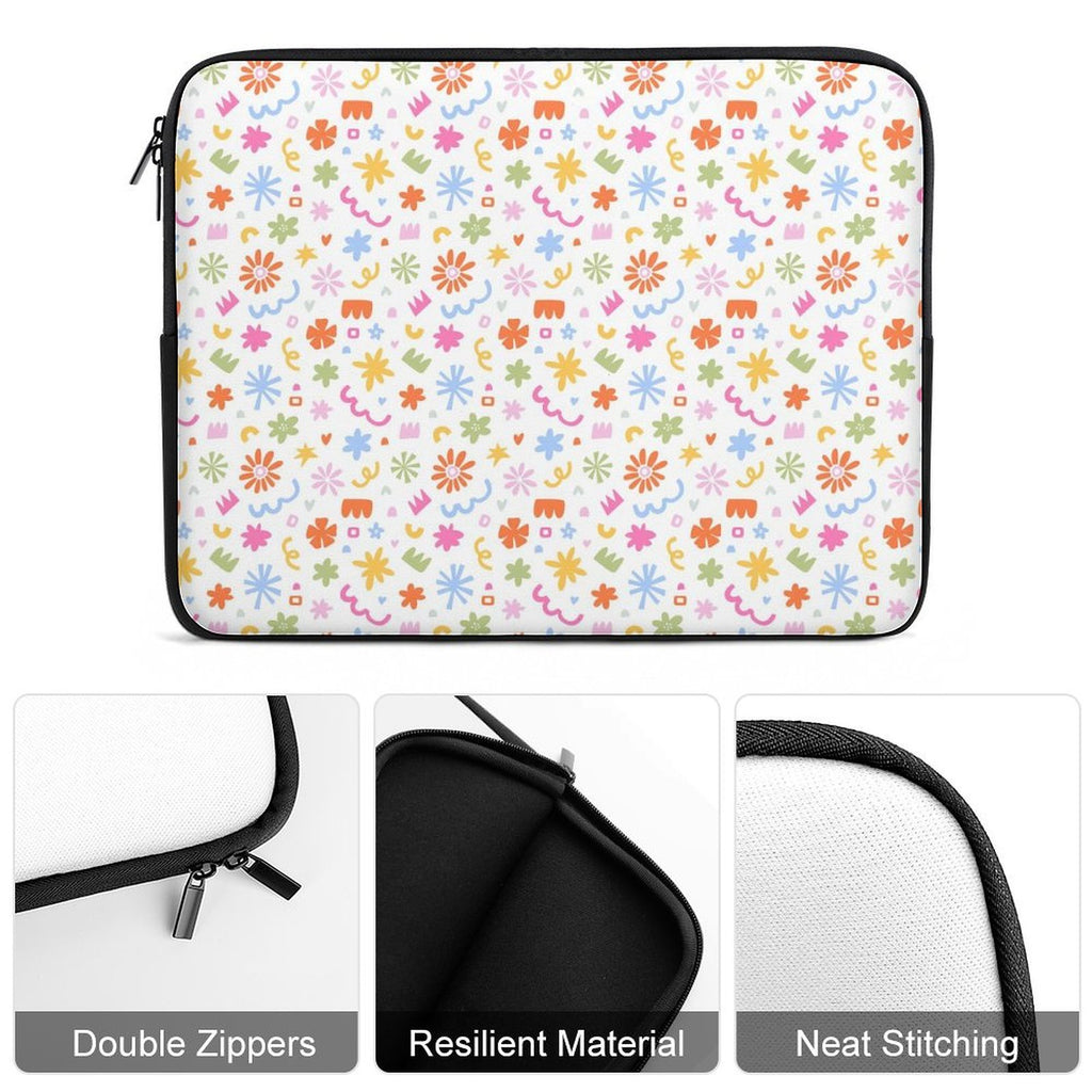 Colourful Abstract Shapes Laptop Sleeve (Multiple Sizes) Laptop Sleeve Printed Offshore