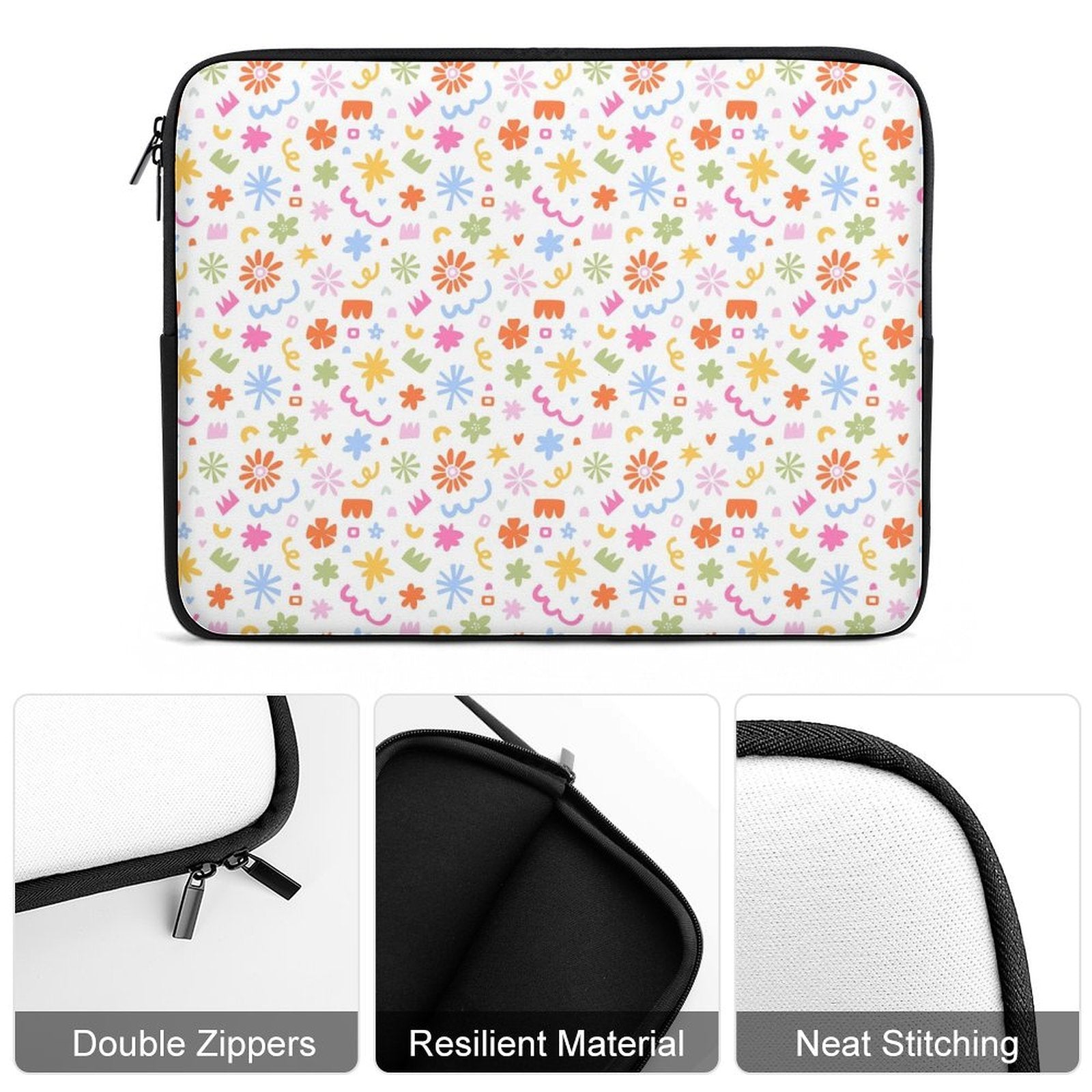 Colourful Abstract Shapes Laptop Sleeve (Multiple Sizes) Laptop Sleeve Printed Offshore