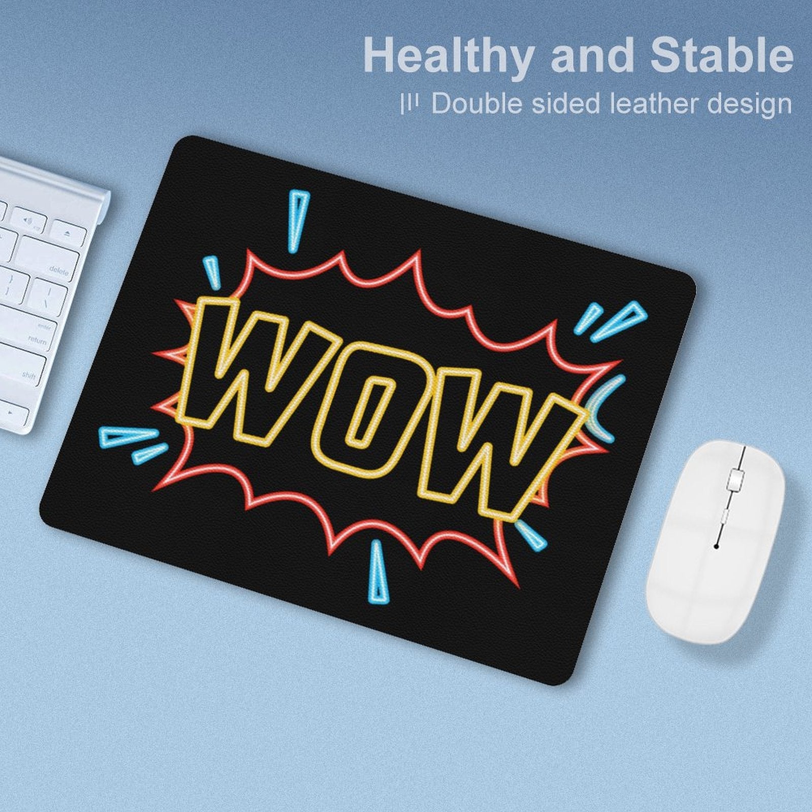 Wow, Comic Book Leather Mouse Pad Leather Mouse Pad comic Printed Offshore