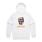 Cassette Tape, It Might Be Time To Rewind - Mens Hoodie White Mens Hoodie Music Printed In Australia Retro