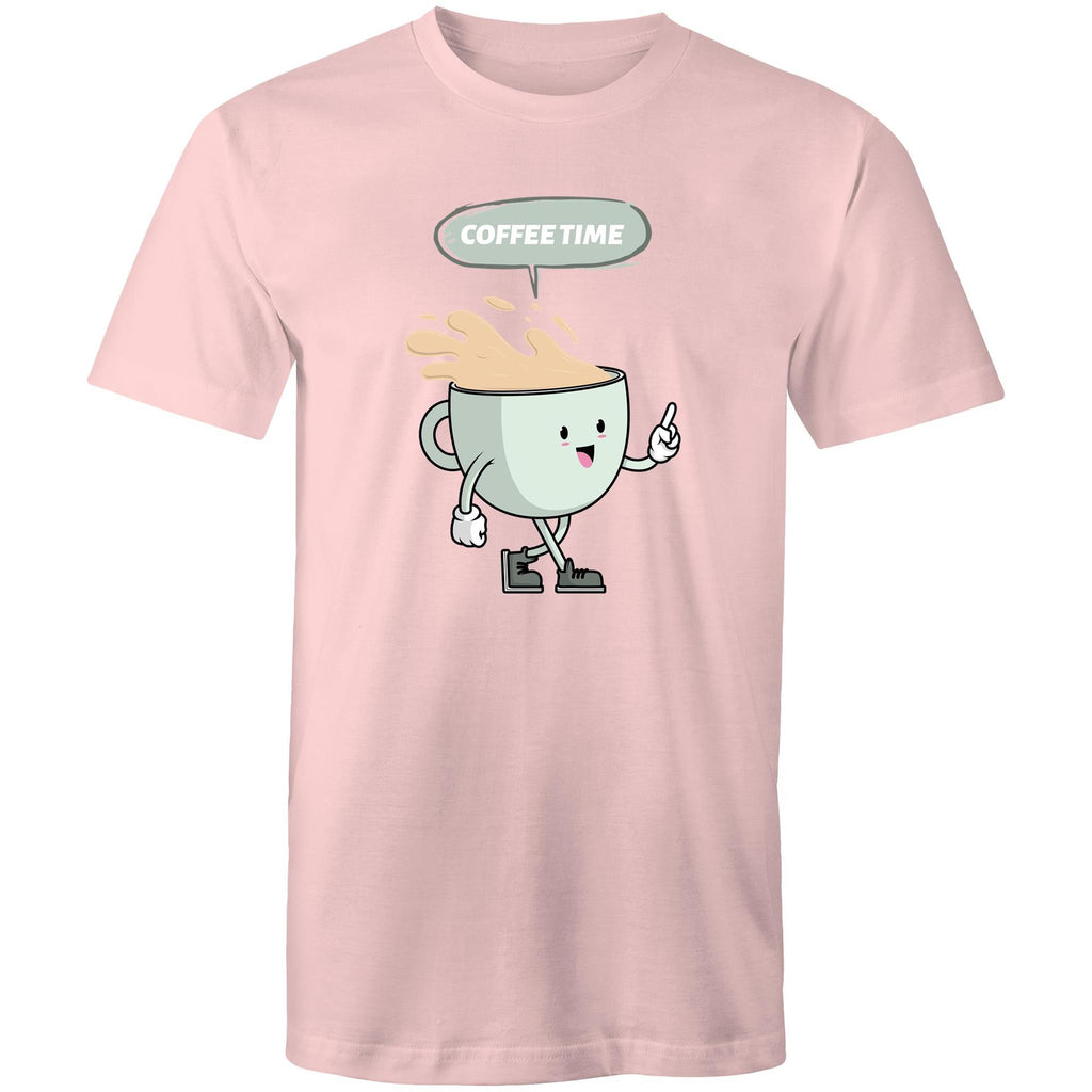 Coffee Time - Mens T-Shirt Pink Mens T-shirt Coffee Printed In Australia