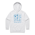 Maybe Coffee Is Addicted To Me - Womens Hoodie White Marle Womens Hoodie Coffee Printed In Australia