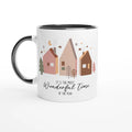 It's The Most Wonderful Time Of The Year, Christmas White 11oz Ceramic Mug with Colour Inside Ceramic Black Christmas Colour Mug Christmas Globally Fulfilled