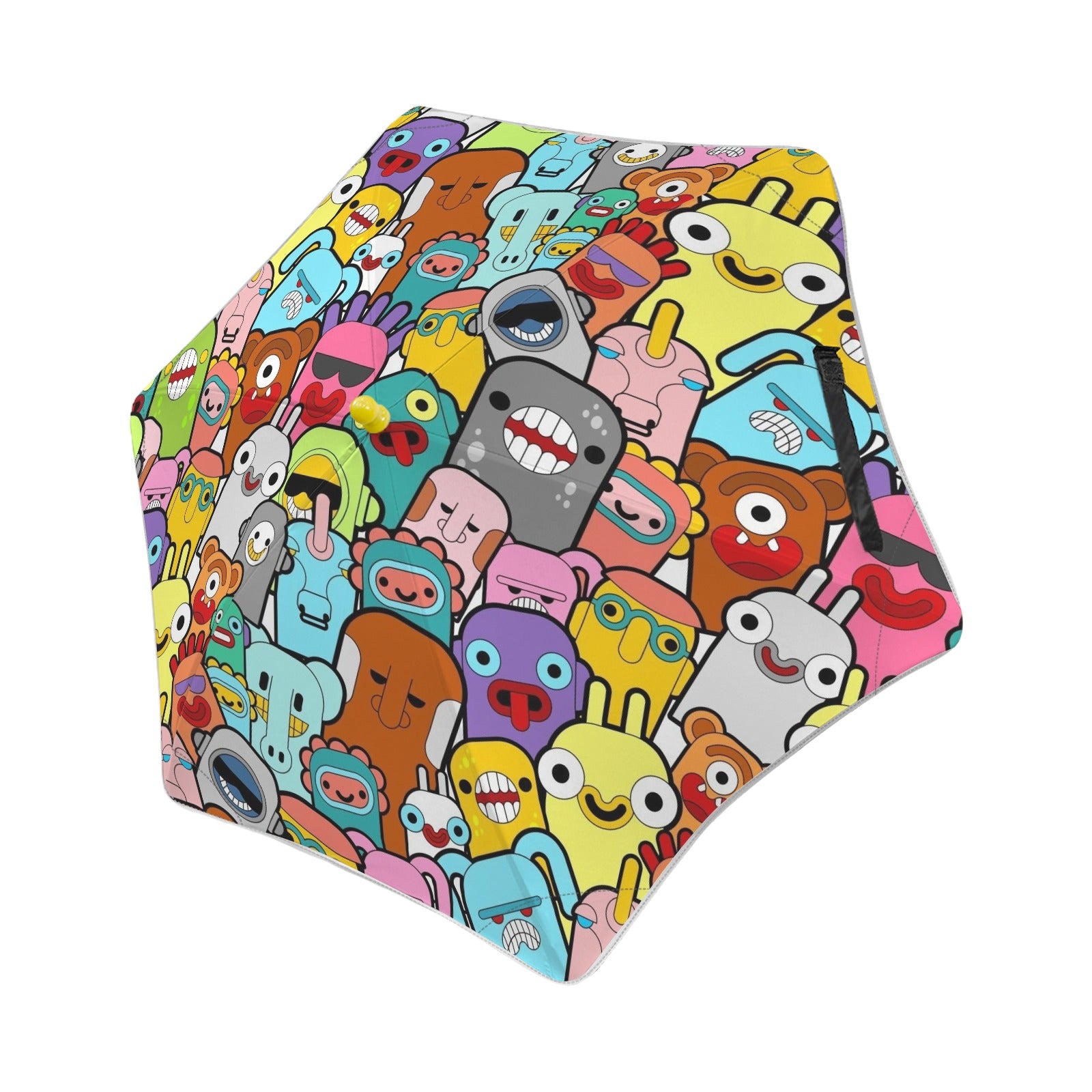 Happy Monsters Kids Safe Round Corner Umbrella One Size Kids Safe Round Corner Umbrella Printed Offshore Sci Fi