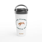 Personalised - Love The Planet - White 15oz Stainless Steel Travel Mug Default Title Personalised Travel Mug Globally Fulfilled
