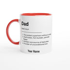 Personalised - Dad Definition - White 11oz Ceramic Mug with Color Inside Ceramic Red Personalised 11oz Mug Customise Dad Globally Fulfilled Name Personalise