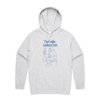 The Coffee Addicts Club - Mens Hoodie White Marle Mens Hoodie Coffee Printed In Australia
