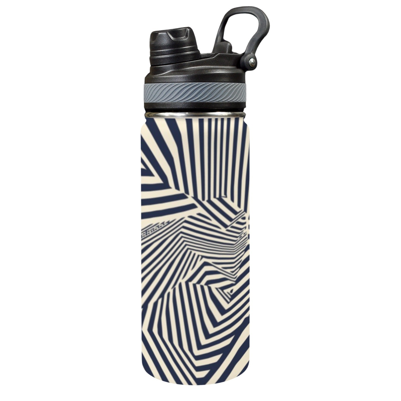 Crazy Geometric - Insulated Water Bottle with Dual-Use Lid (18oz) One Size Insulated Water Bottle with Dual-Use Lid (18oz) Printed Offshore