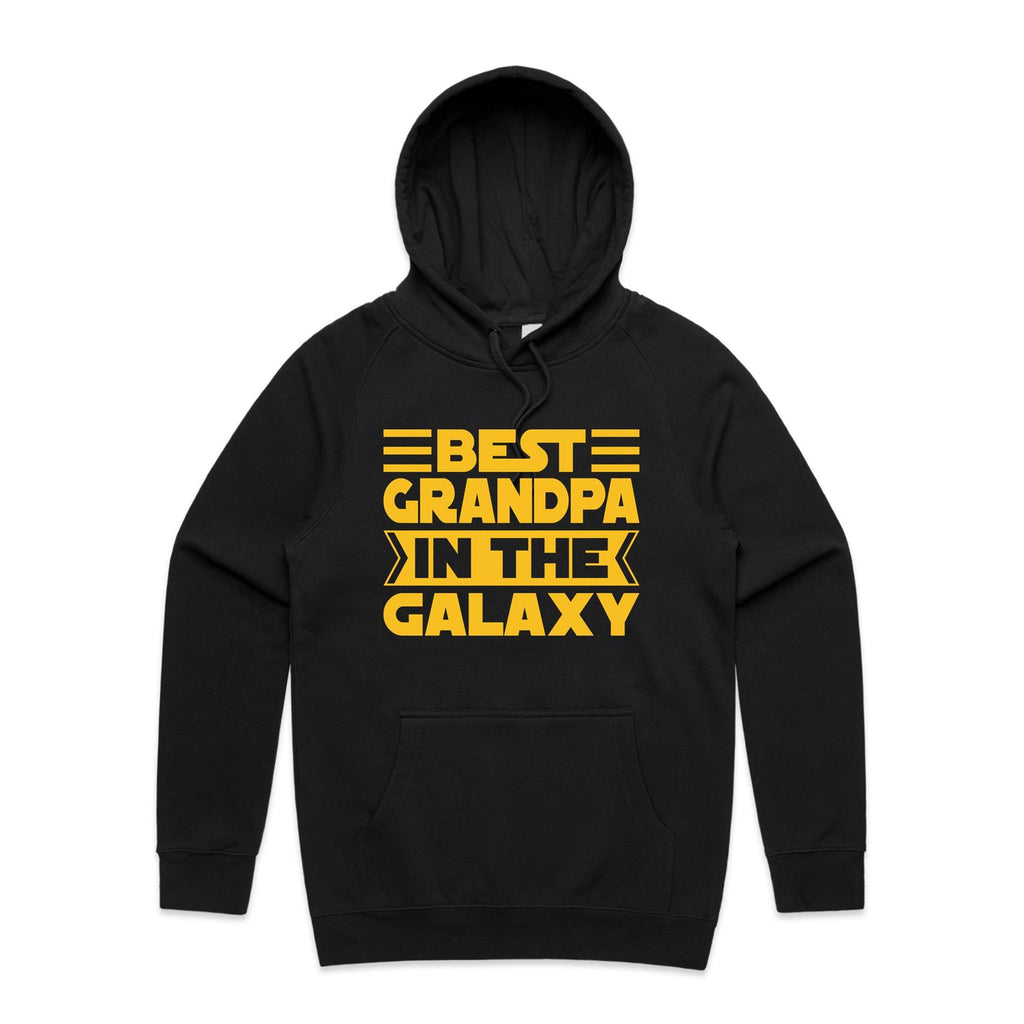 Best Grandpa In The Galaxy - Mens Hoodie Black Mens Hoodie Dad Printed In Australia