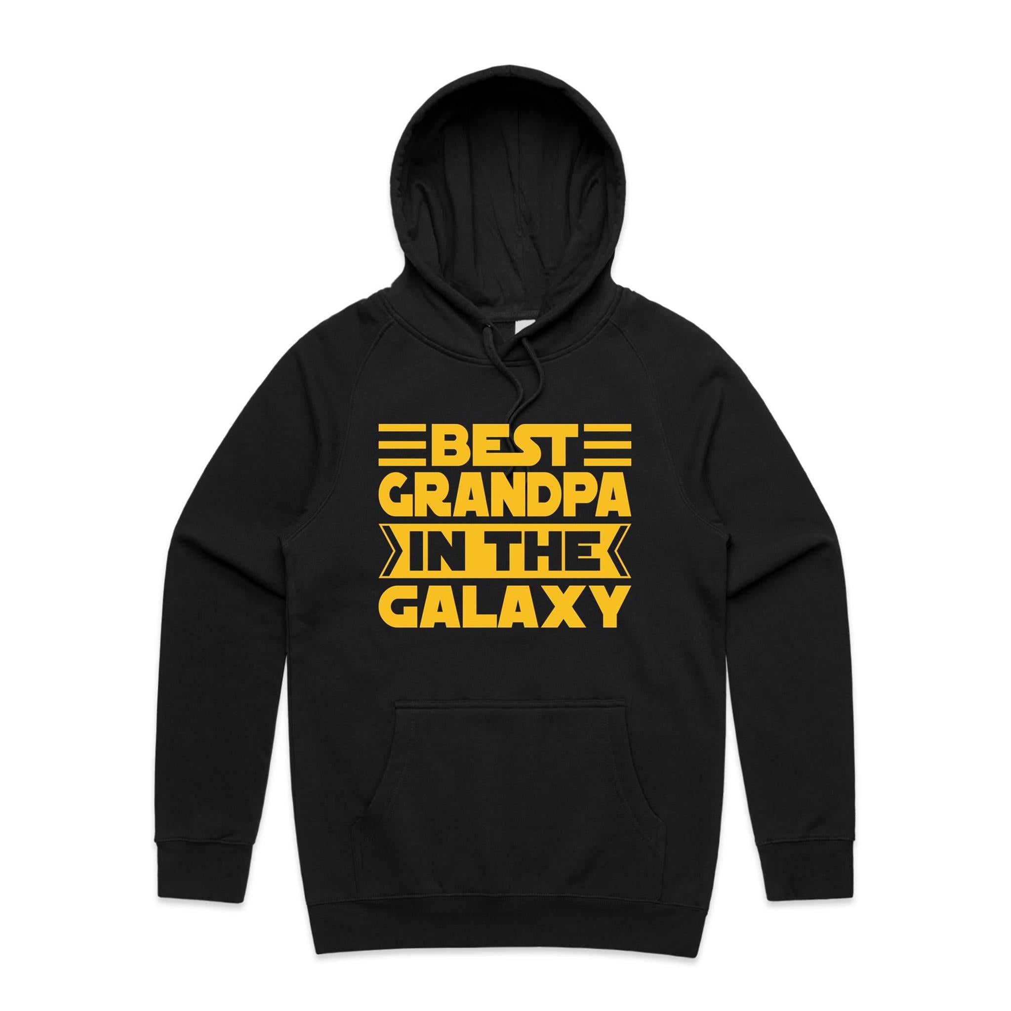 Best Grandpa In The Galaxy - Mens Hoodie Black Mens Hoodie Dad Printed In Australia