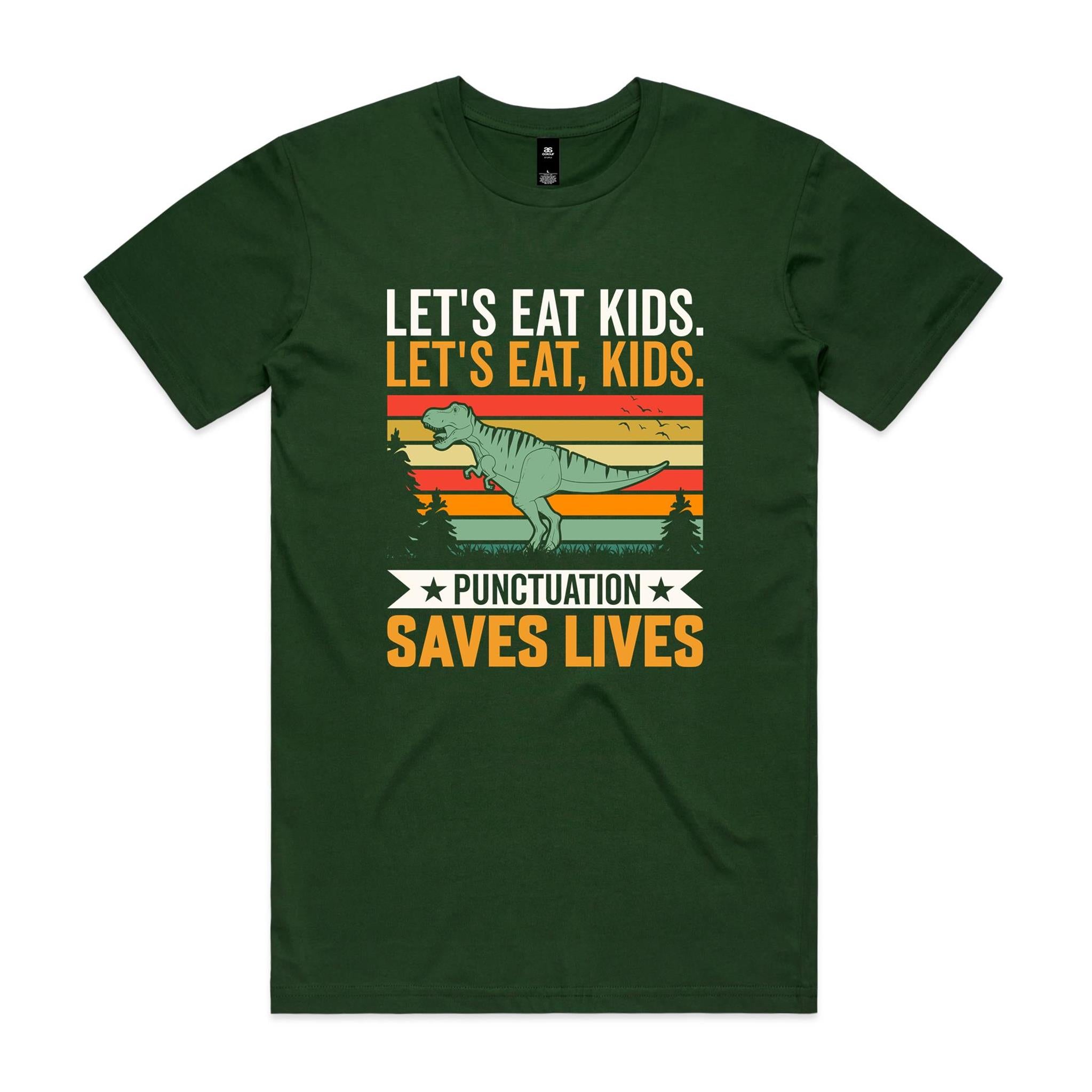 Punctuation Saves Lives, Dinosaur Men's AS Colour T-shirt