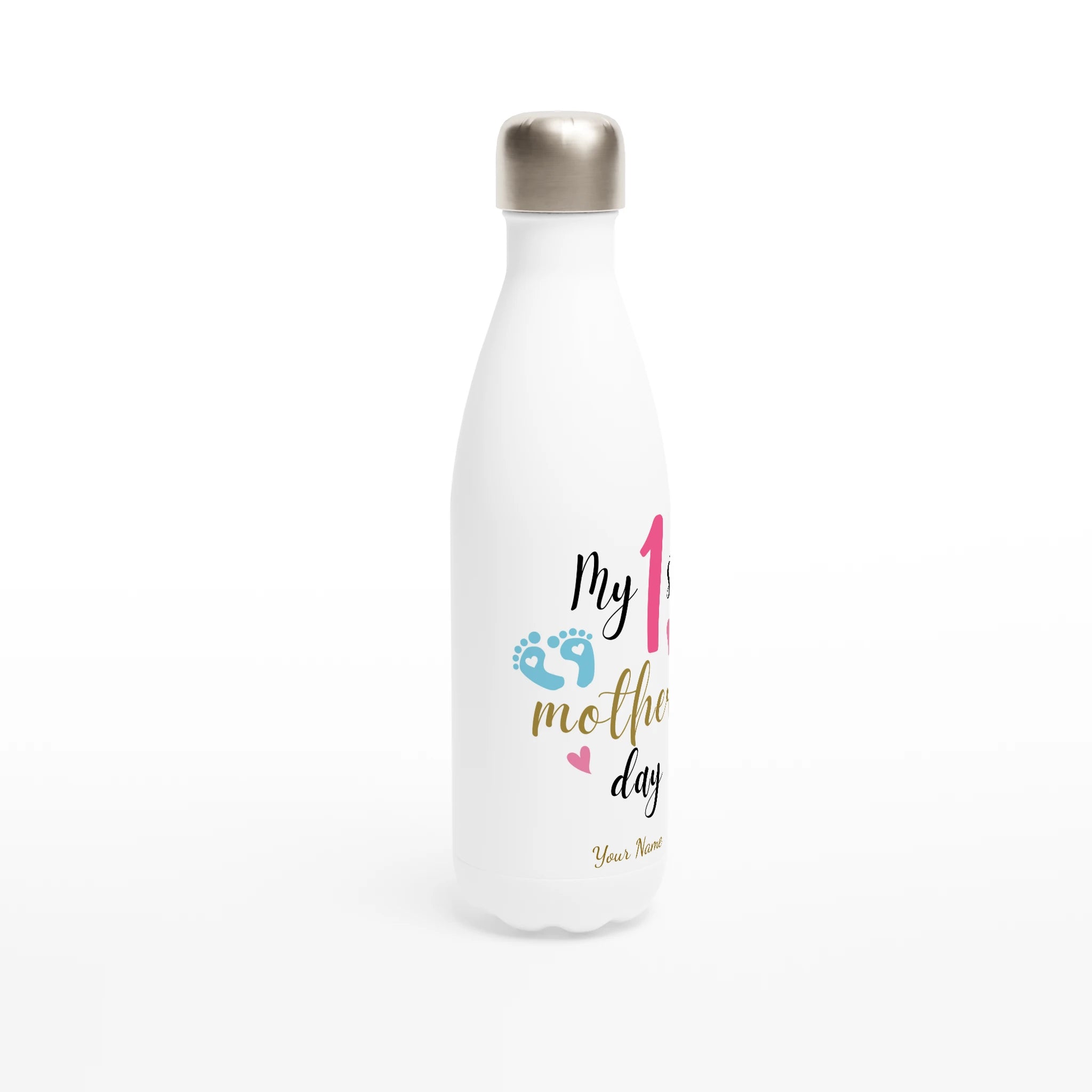 Personalised - My First Mother's Day - White 17oz Stainless Steel Water Bottle Personalised Water Bottle