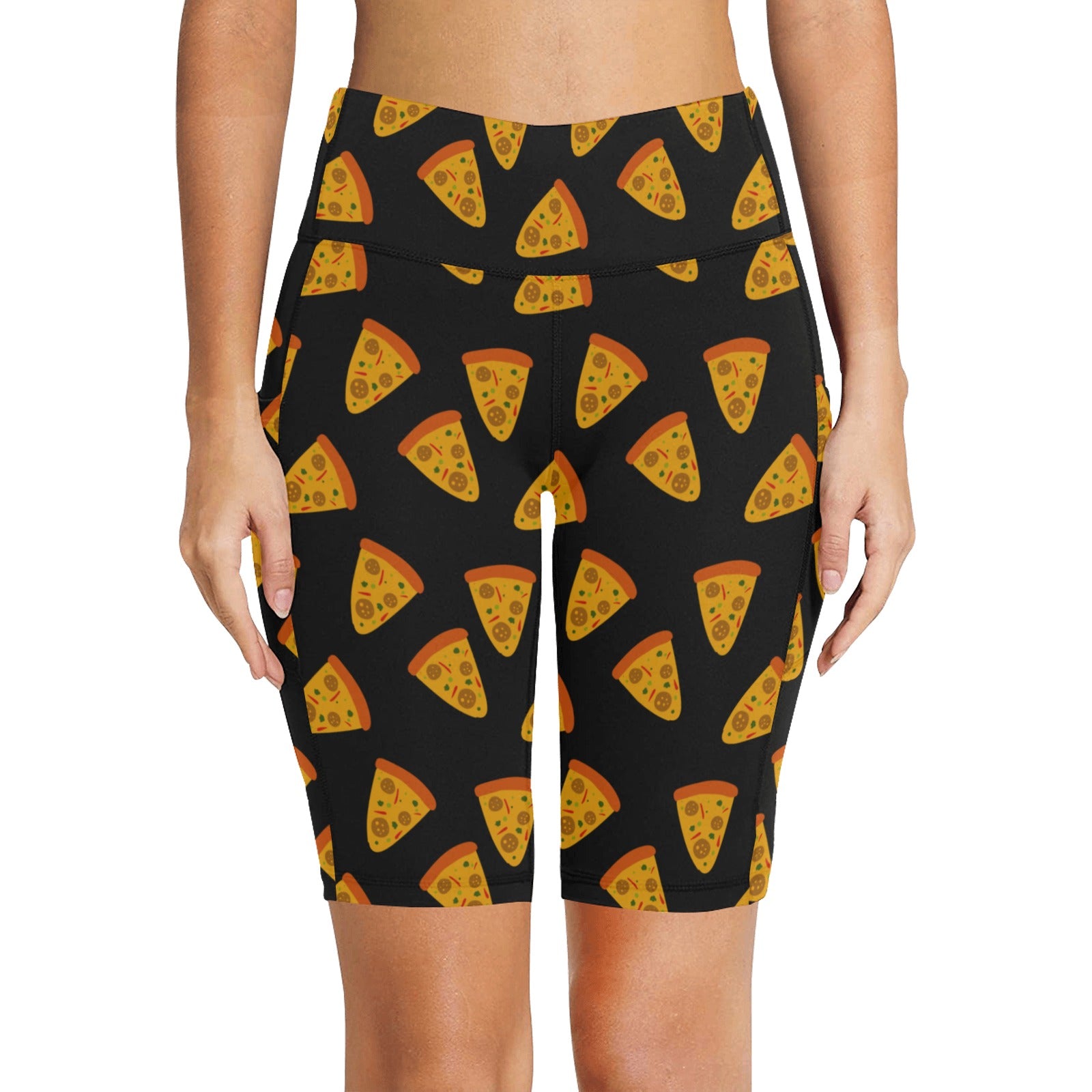 Pizzas - Women's Bike Shorts With Side Pockets Women's Bike Shorts Food Printed Offshore