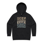Keep Life Simple - Womens Hoodie Black Womens Hoodie Printed In Australia