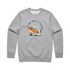 Hot Dog, I'm On A Roll - AS Colour Stencil Crew Grey Marle Sweatshirt Food Printed In Australia