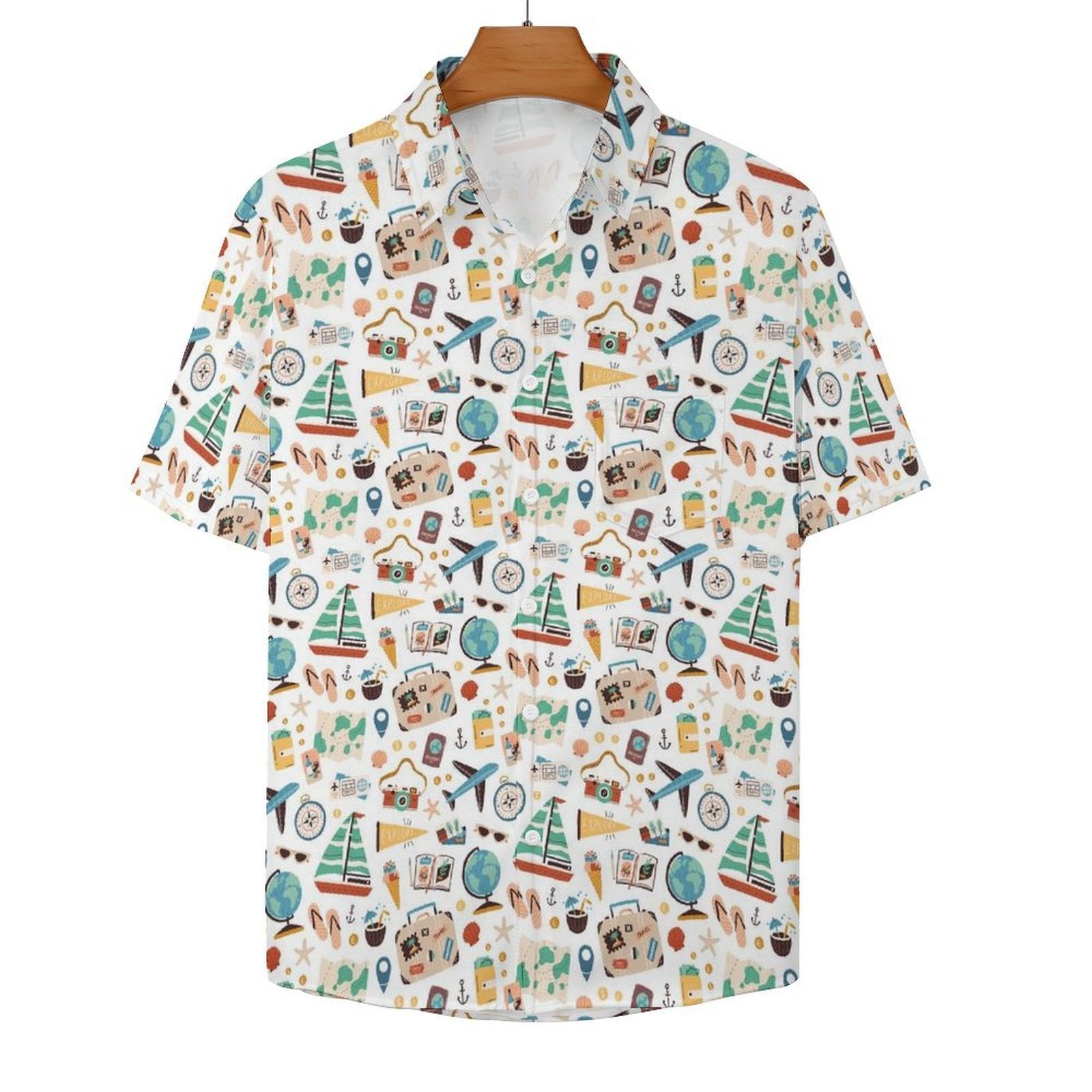 Travel And Explore Women's Short-Sleeve Button Up Shirt Women's Short-Sleeve Button Up Shirt Printed Offshore