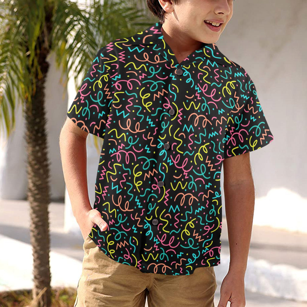 Squiggle Time - Junior Kids Hawaiian Shirt