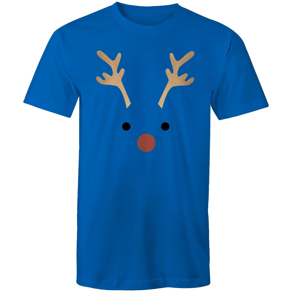 Red Nose Reindeer - Mens T-Shirt Bright Royal Mens Christmas T-shirt Christmas Printed In Australia