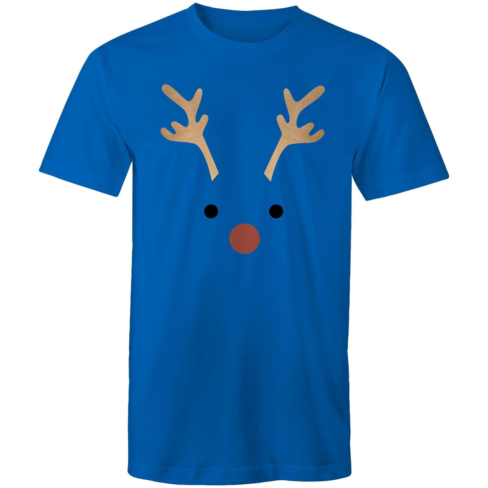 Red Nose Reindeer - Mens T-Shirt Bright Royal Mens Christmas T-shirt Christmas Printed In Australia