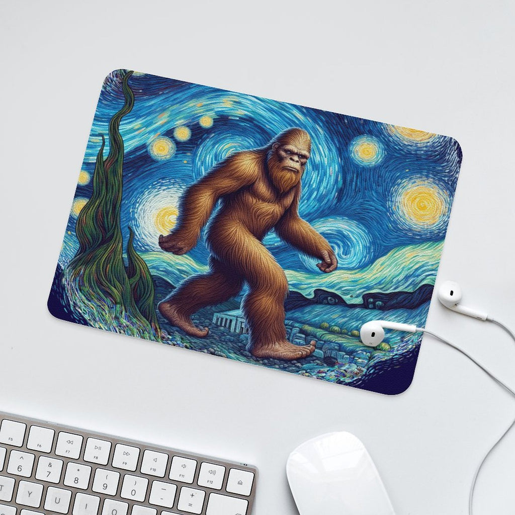 Big Foot Starry Night Leather Mouse Pad Leather Mouse Pad Printed Offshore Sci Fi