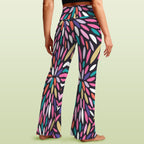 Colour Burst High Waist Crossover Tummy Control Flare Leggings High Waist Flare Leggings Printed Offshore