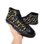 Colourful Chess Men's High Top Canvas Shoes Men's Classic High Top Canvas Shoes Chess Games Printed Offshore