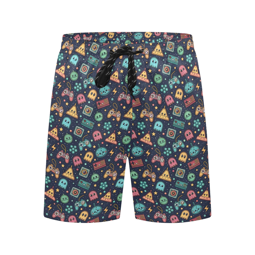 Video Game Men's Mid-Length Beach Shorts Men's Mid-Length Beach Shorts Games Printed Offshore Retro
