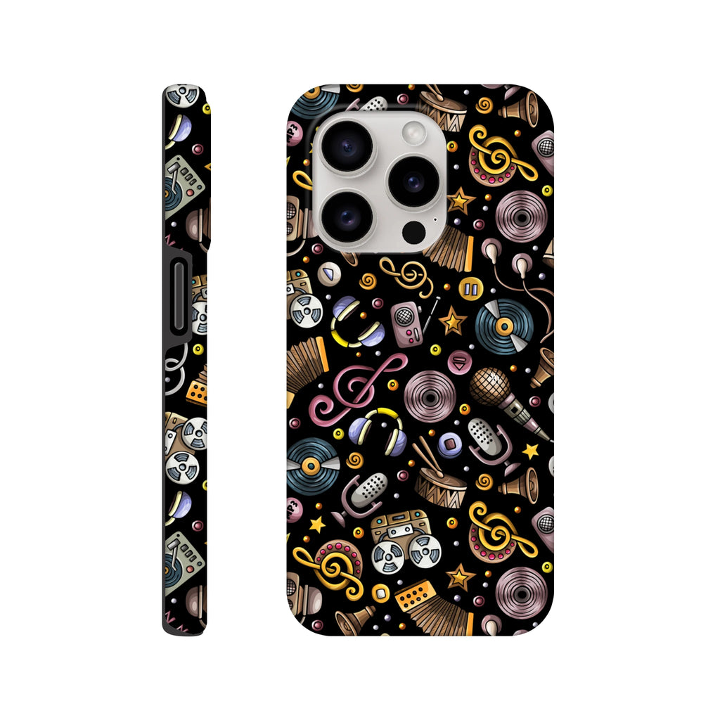 Retro Music Mix - Apple iPhone Tough case iPhone 15 Pro iPhone Tough Case Globally Fulfilled Music