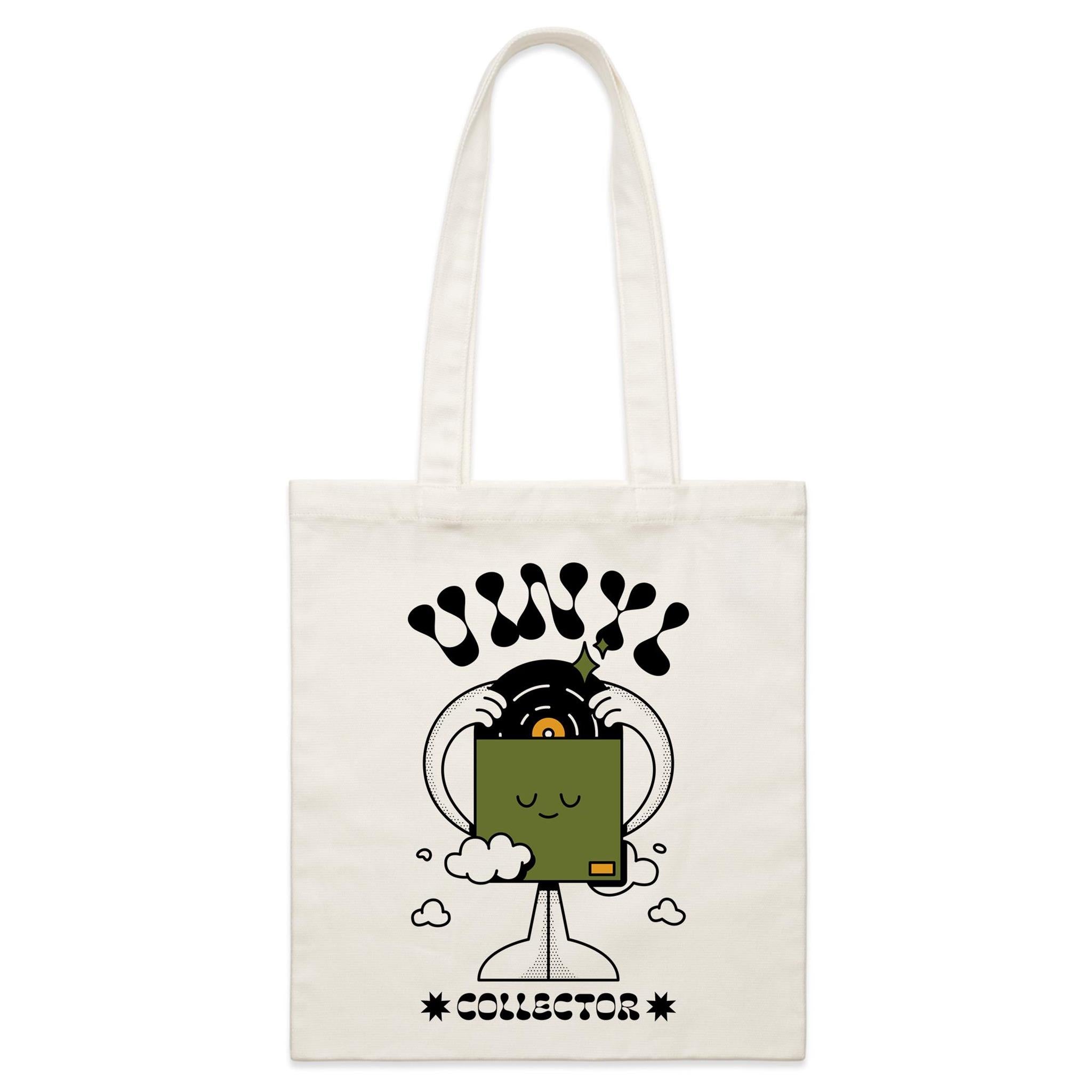Vinyl Collector, Records - Parcel Canvas Tote Bag Default Title Small Tote Bag Music Printed In Australia Retro