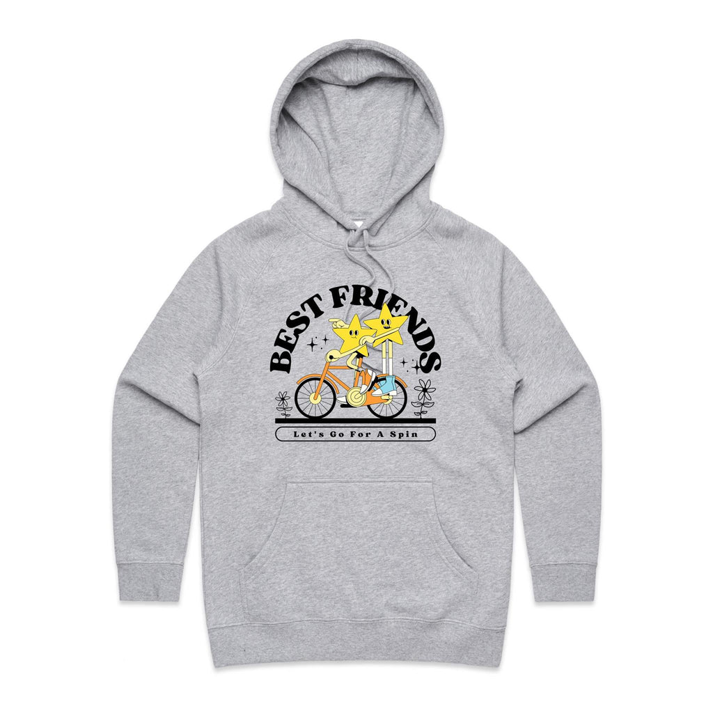 Best Friends - Womens Hoodie Grey Marle Womens Hoodie Printed In Australia