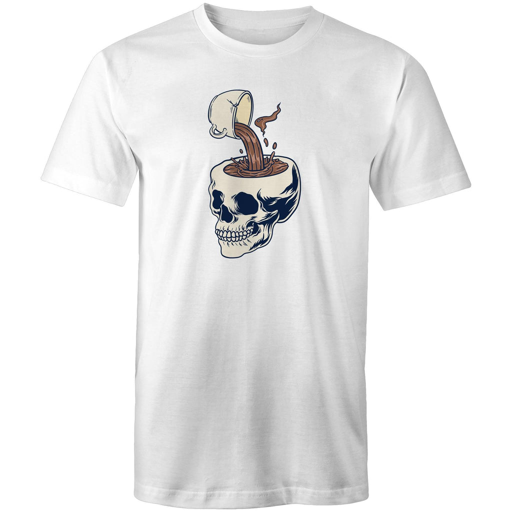 Coffee Skull - Mens T-Shirt White Mens T-shirt Coffee Printed In Australia